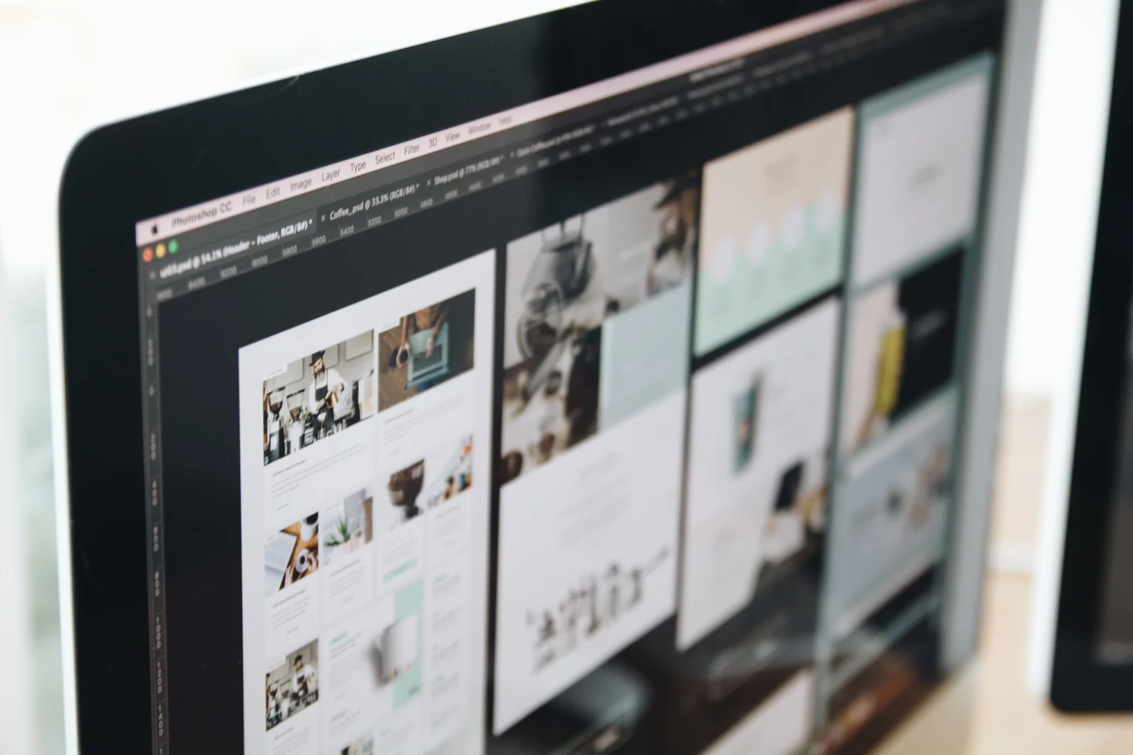 Website design displayed on a desktop monitor